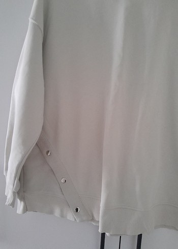 LC Waikiki Düğmeli Beyaz Kadın Sweatshirt