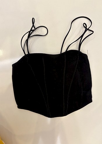 Siyah Strappy Göğüs Korse