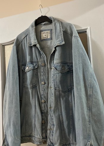 xl Beden Kadın Gri Denim Ceket Oversize