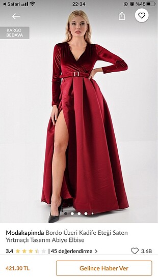 Bordo harika bir abiye