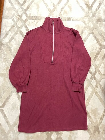 Defacto S Beden Bordo Renkli Triko Tunik
