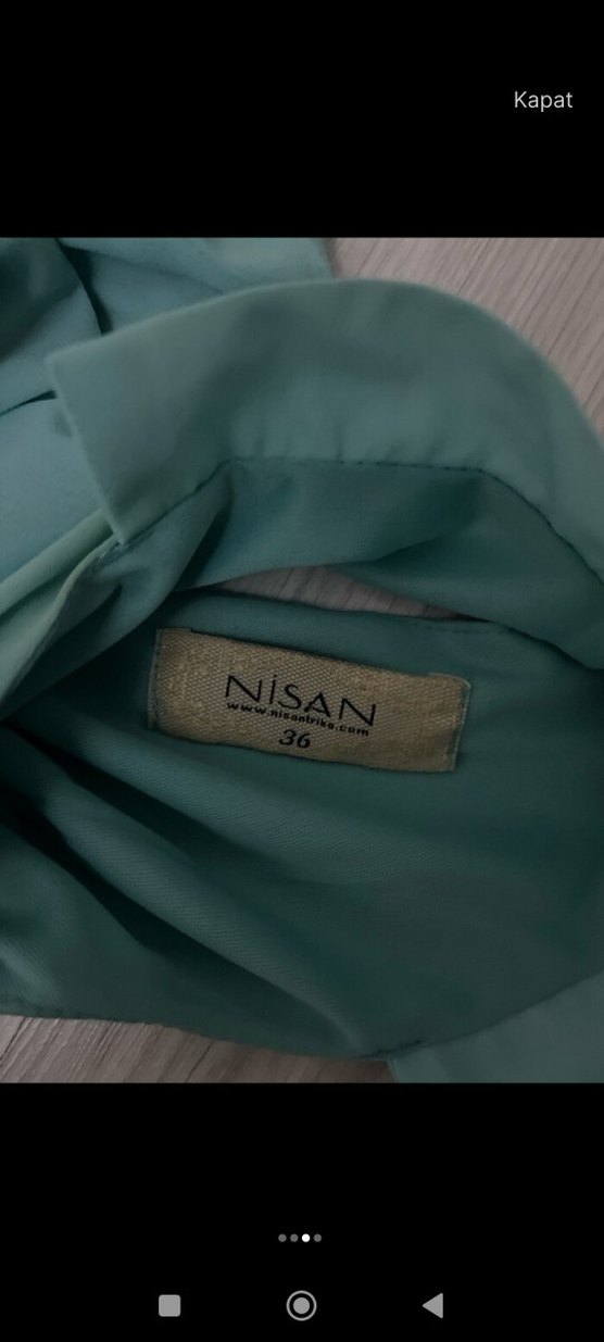 Kemer Detaylı Turkuaz Kız Elbisesi - Görsel 3