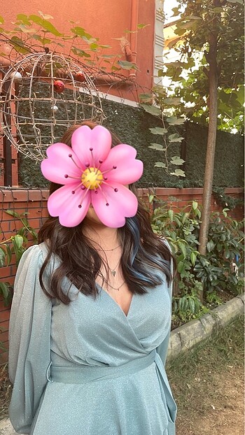 kolları transparan tül simli abiye - Görsel 6