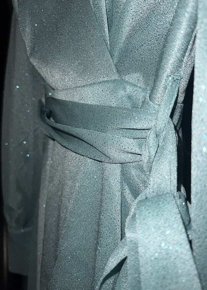 kolları transparan tül simli abiye - Görsel 3