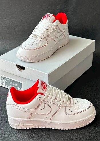 Nike Air Force 1 Beyaz Kirmizi Sneaker
