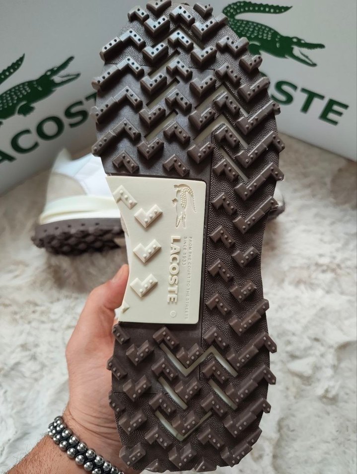 Lacoste Beyaz & Bej Retro Spor Ayakkabı — görsel 6/8