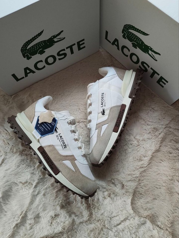 Lacoste Beyaz & Bej Retro Spor Ayakkabı — görsel 4/8