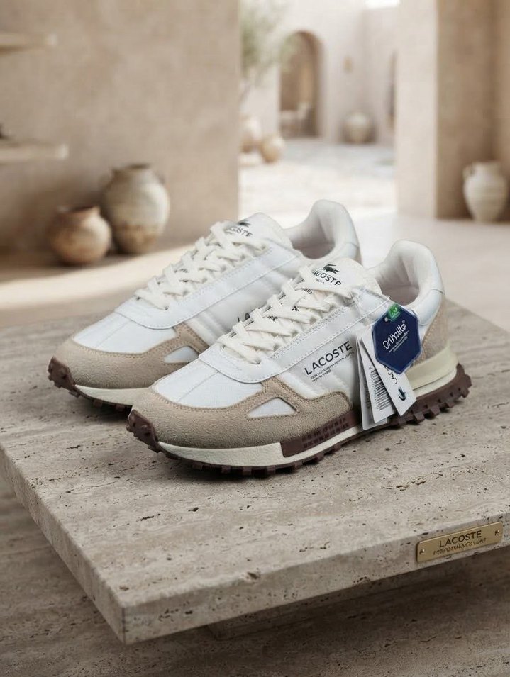 Lacoste Beyaz & Bej Retro Spor Ayakkabı — görsel 8/8