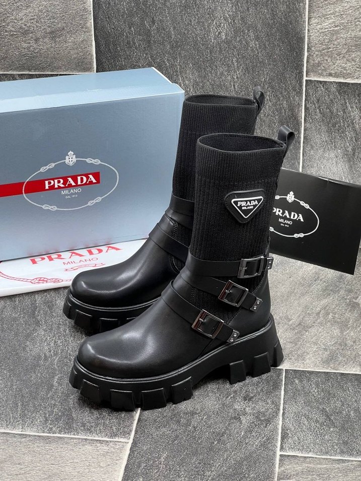 Prada Siyah Orta Boy Çizme — görsel 3/8