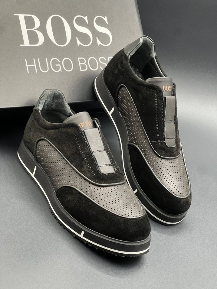 Hugo Boss Siyah Süet ve Deri Sneaker — görsel 4/5