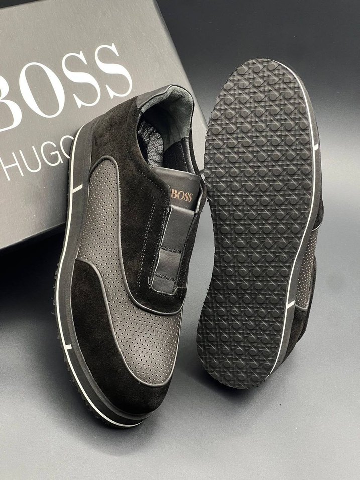 Hugo Boss Siyah Süet ve Deri Sneaker — görsel 2/5