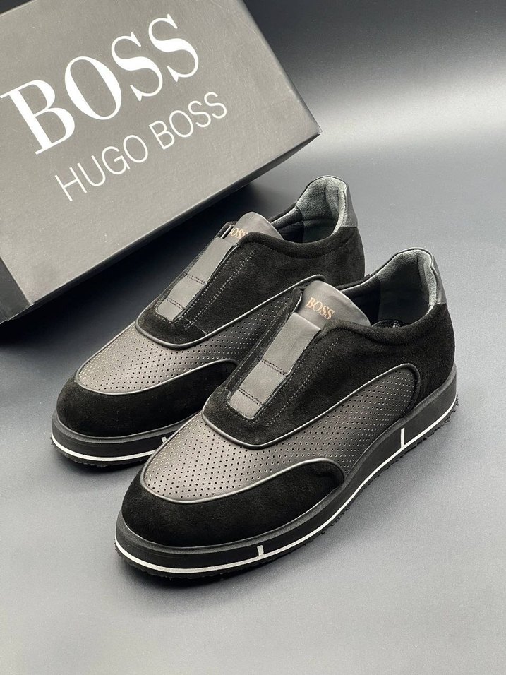 Hugo Boss Siyah Süet ve Deri Sneaker — görsel 3/5