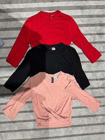 H&M uzun kollu crop
