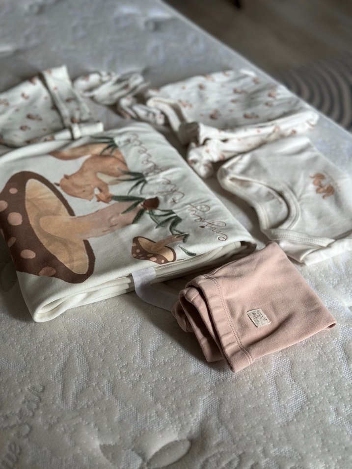 Chakra 7'li Bebek Hastane Çıkışı Seti Ekru/Pembe - Görsel 2