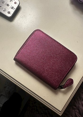 Coach Bordo Deri Fermuarlı Kadın Cüzdanı - Görsel 2