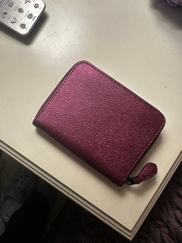 Coach Bordo Deri Fermuarlı Kadın Cüzdanı - Görsel 2