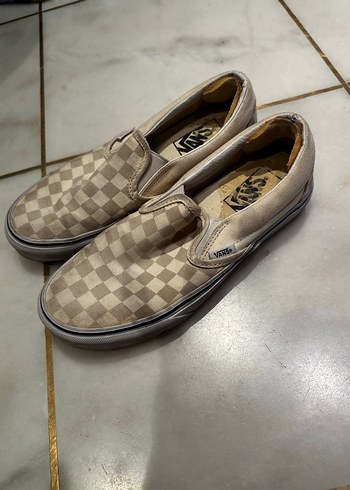 Bej Kareli Vans Spor Ayakkabı - Görsel 2