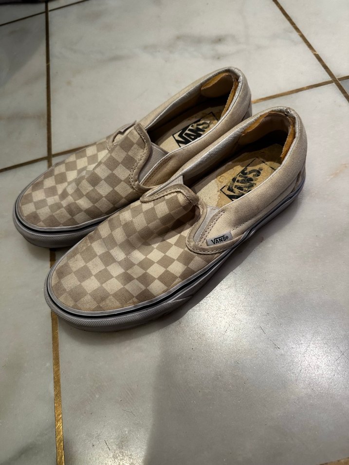 Bej Kareli Vans Spor Ayakkabı - Görsel 2