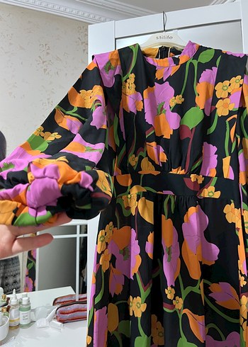 Diger Bohem Çiçek Desenli Uzun Elbise - Görsel 3