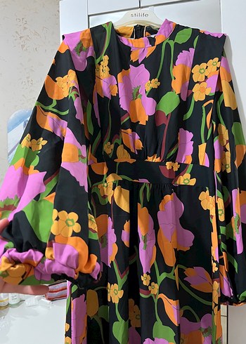 Diger Bohem Çiçek Desenli Uzun Elbise - Görsel 2