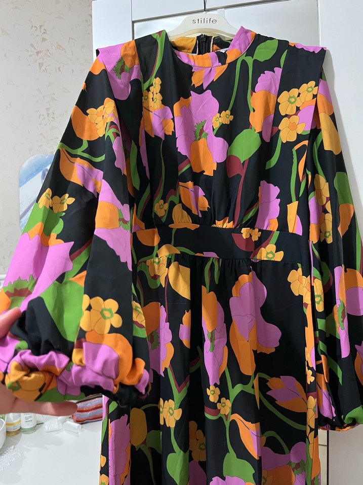 Diger Bohem Çiçek Desenli Uzun Elbise - Görsel 2