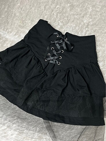 Sheinside y2k Gothic tül detay etek