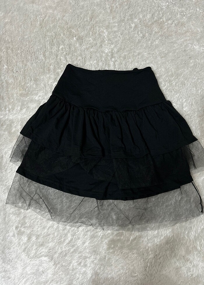 y2k Gothic tül detay etek - Görsel 3