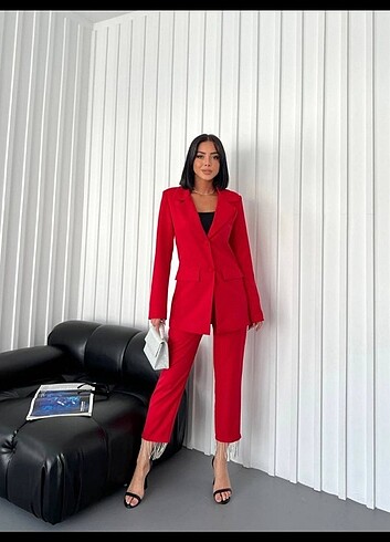 Sırt detaylı Ceket pantolon takımı - Görsel 2