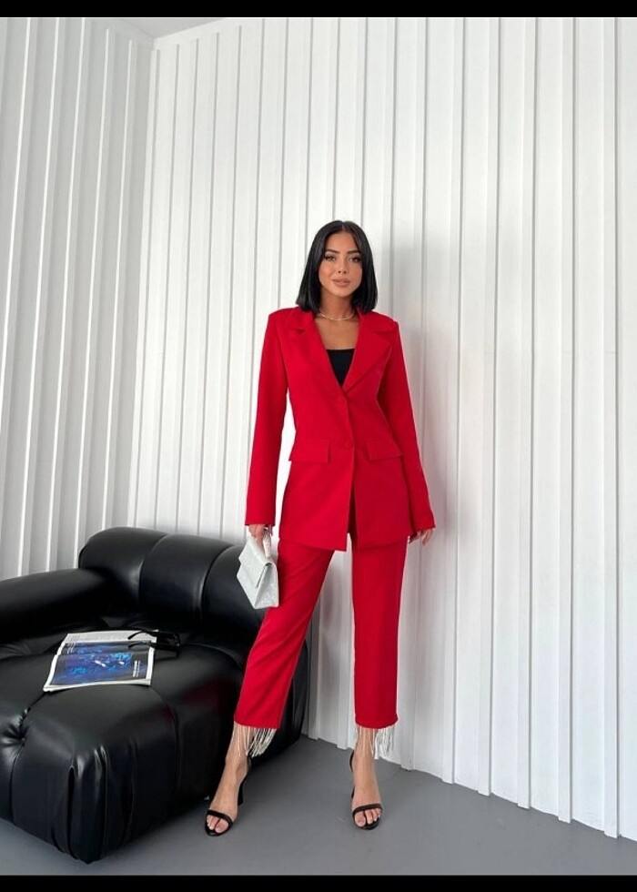 Sırt detaylı Ceket pantolon takımı - Görsel 2