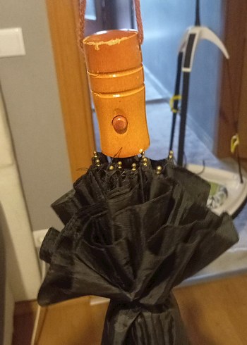 Püsküllü Siyah Gotik Kadın erkek Şemsiye - Görsel 3