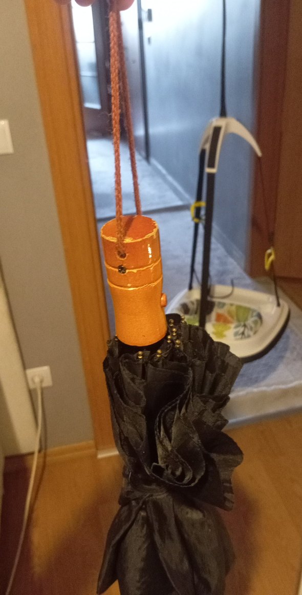 Püsküllü Siyah Gotik Kadın erkek Şemsiye - Görsel 2