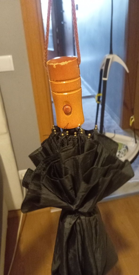 Püsküllü Siyah Gotik Kadın erkek Şemsiye - Görsel 3