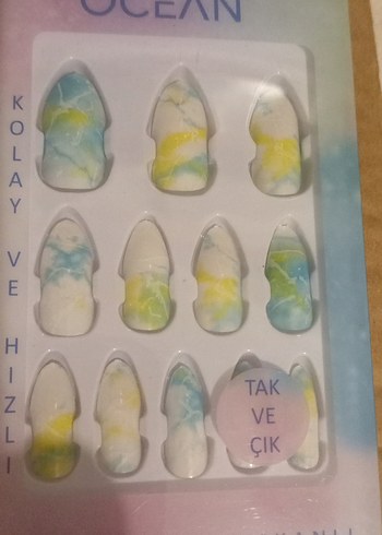 Ocean Kendinden Yapışkanlı Pastel Tırnak Süsleri - Görsel 3