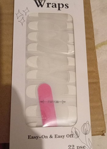 22 Parça Beyaz Jel Tırnak Wrapları - Görsel 2