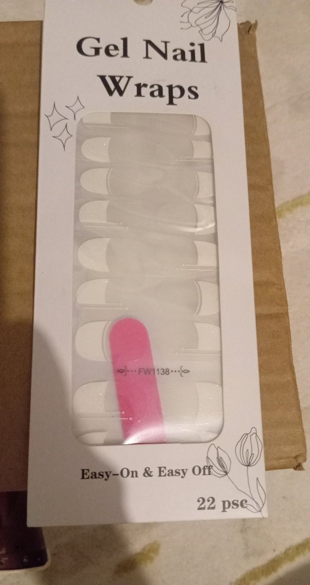 22 Parça Beyaz Jel Tırnak Wrapları - Görsel 2