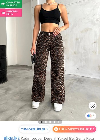 BiKELiFE Kemerli Baskılı Biker Pantolon - Görsel 3