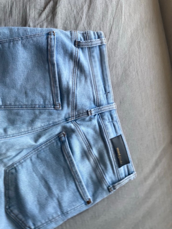 Kadın Mavi Denim Kemerli Sokak Stili Jean - Görsel 2