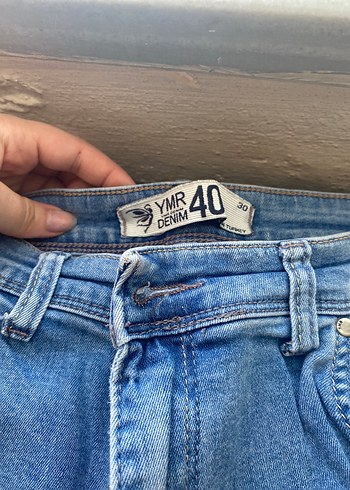 Kadın Mavi Dar Kesim Midi Boy Kot Pantolon - Görsel 4