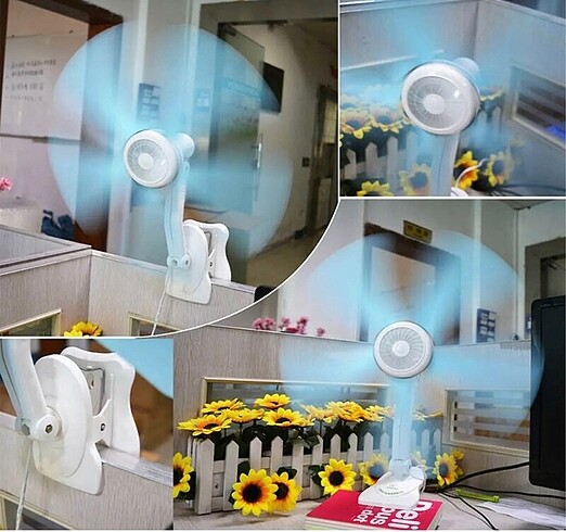 Klipsli masa üstü mini vantilatör fan - Görsel 2