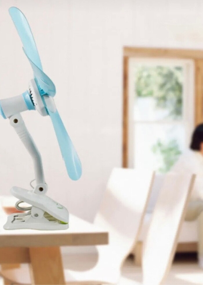 Klipsli masa üstü mini vantilatör fan - Görsel 3