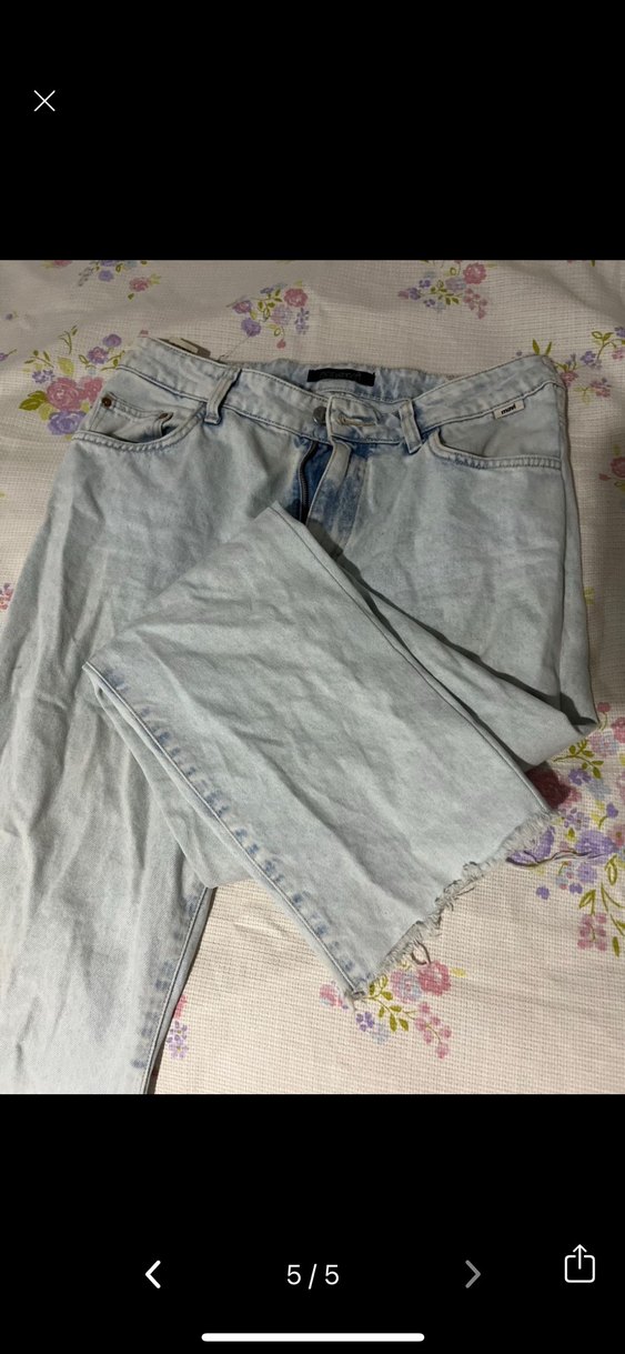 Mavi Rahat Kesim Kadın Kot Pantolon - Görsel 5