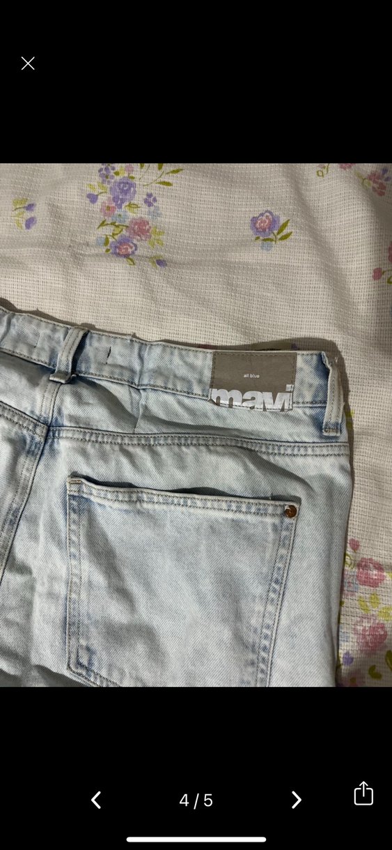 Mavi Rahat Kesim Kadın Kot Pantolon - Görsel 4