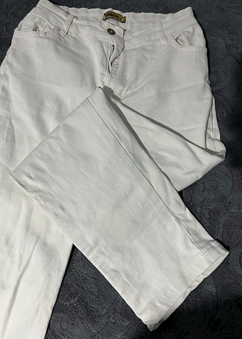 Beyaz Kadın Pamuklu Jean - Görsel 2