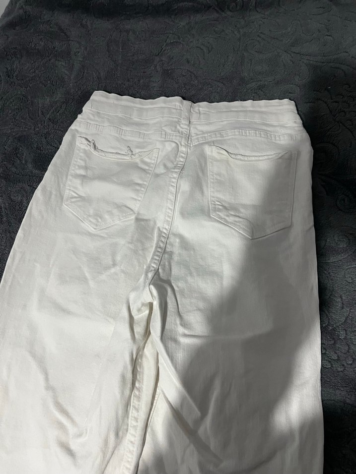 Beyaz Kadın Pamuklu Jean - Görsel 4