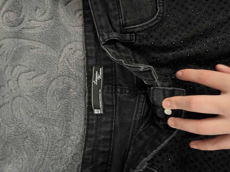 SiyahNakışlı ve Payetli Kadın Kot Pantolon - Görsel 5