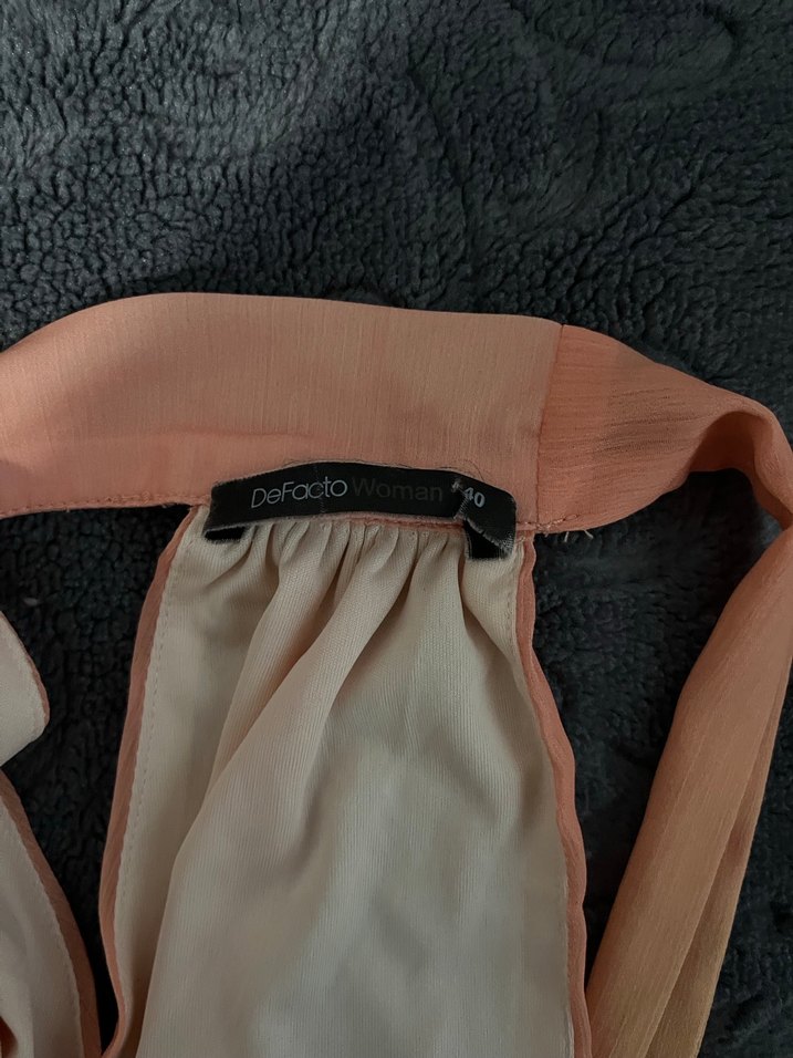 Drapeli, Yüksek Yakalı, Uzun renkliElbise - Görsel 2