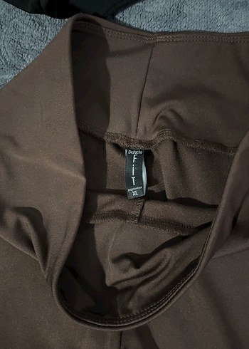 Kahverengi Kadın Midi Tayt - Görsel 3