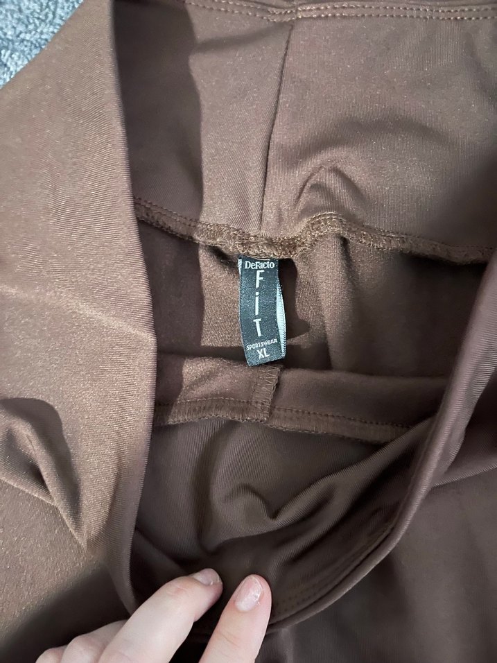 Kahverengi Kadın Midi Tayt - Görsel 2