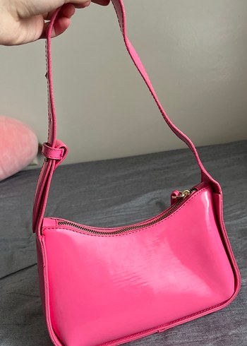 Parlak Pembe Deri Kadın Çanta - Görsel 2