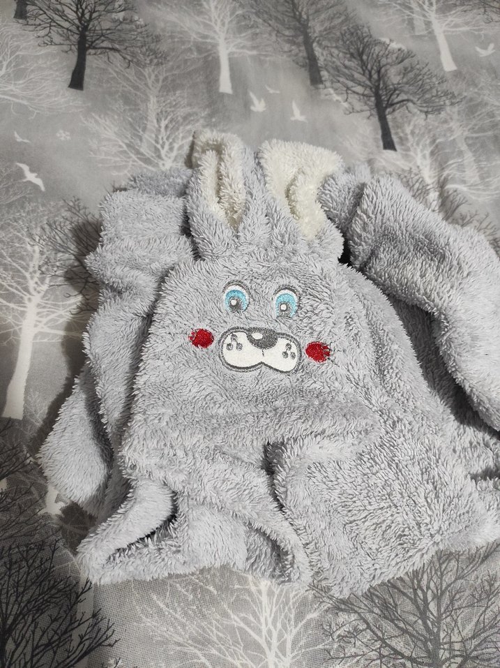 Gri Nakışlı Tavşan Desenli Çocuk Uyku Tulumu - Görsel 3